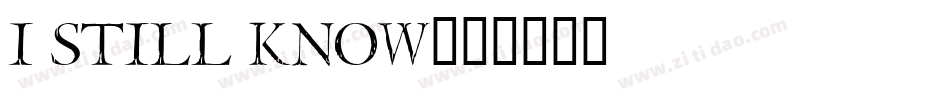 I Still Know字体转换